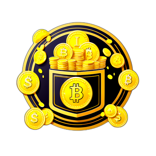 億万長者をテーマにした豪華な金貨と財布のデザインシール