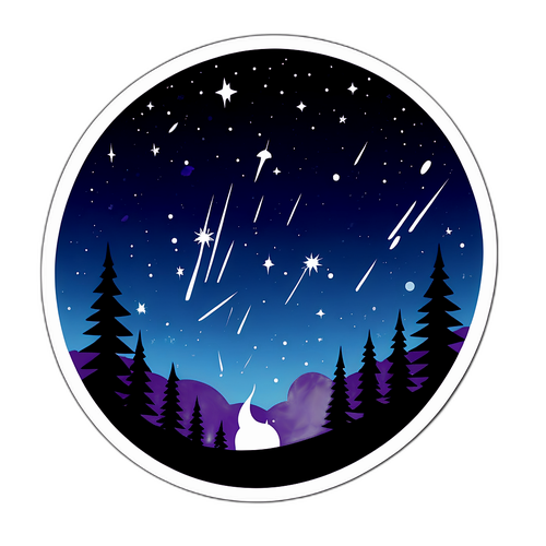 Ein astronomisches Design mit den Perseiden über einem Nachthimmel