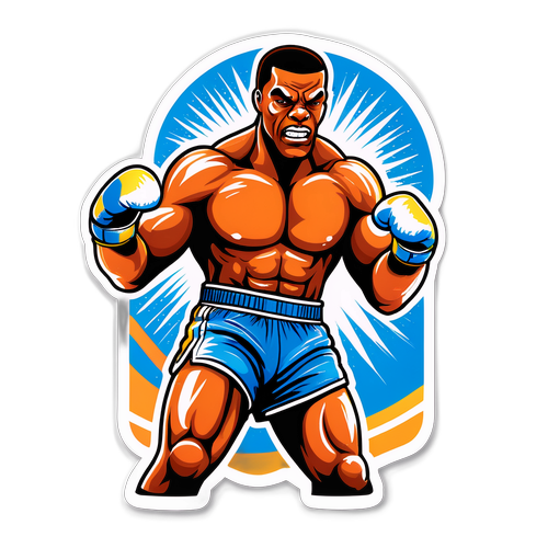 Боксер с чемпионским трофеем