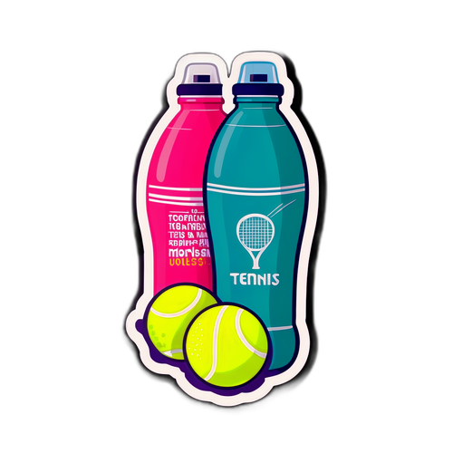 Design Sportivo con Bottiglia e Asciugamano per Tennisti
