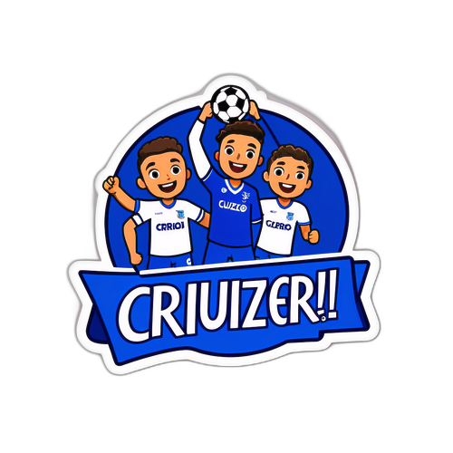 Ilustração de torcedores do Cruzeiro vibrando