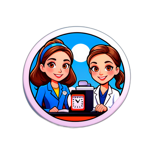 朝の番組を支えるスタッフのステッカー