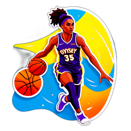 A Dynamic Basketball Illustration of Odyssey Sims