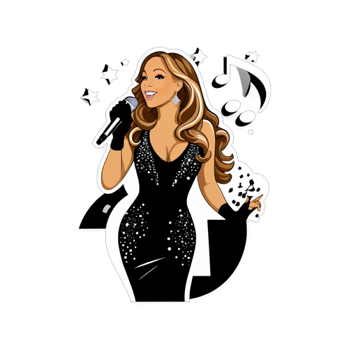 Elegant design af Mariah Carey med mikrofon