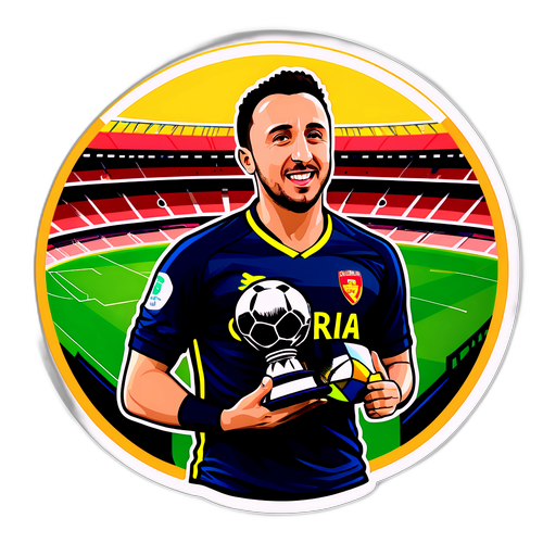 Santi Cazorla med en vacker bakgrund av fotbollsstadioner