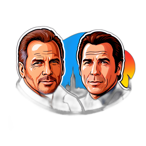Sticker Kevin Costner és John Travolta filmben