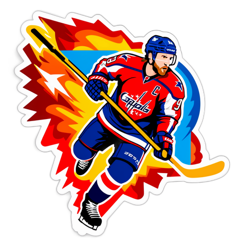 Dynamic Hockey Action Sticker
