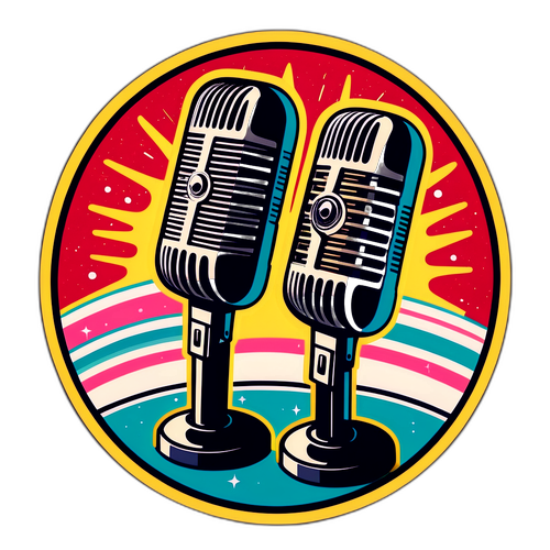 Vintage Microphone Voiceover Sticker