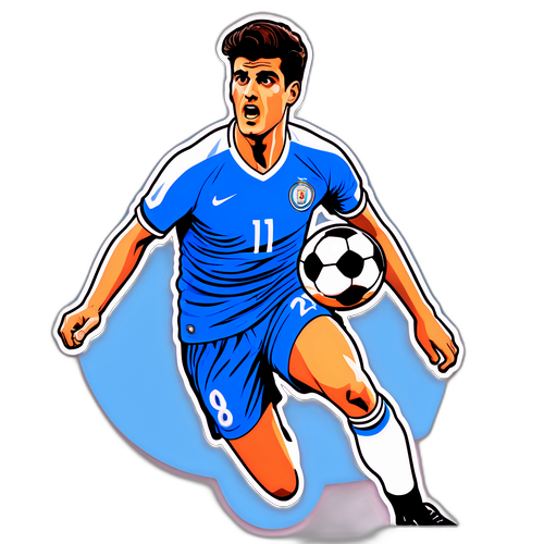 Adesivo Retro di Alvaro Morata