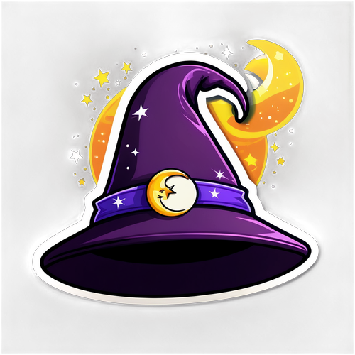 Magical Witch’s Hat with Sparkles and Crescent Moon