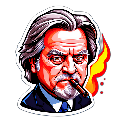 Portrait caricatural de Steve Bannon avec une pipe