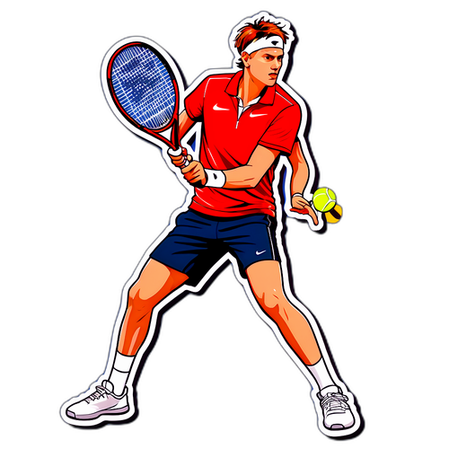 Chân dung Jannik Sinner trong tư thế chơi tennis