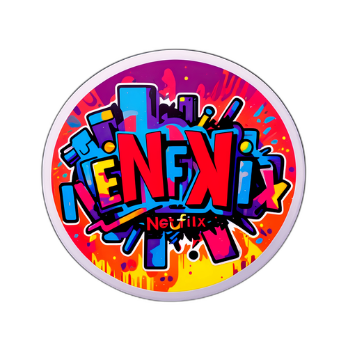 Graffiti-inspirierter Netflix Aufkleber