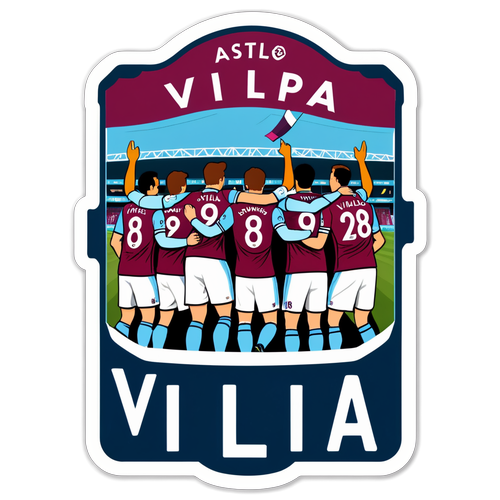 Trendete klistremerke av Villa Park med feirende fans