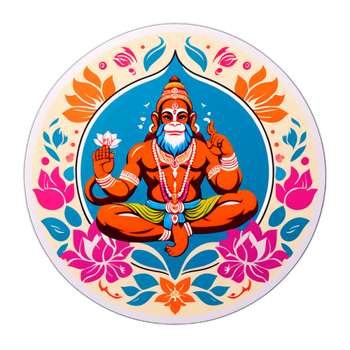 हनुमान चालीसा पुष्पा पृष्ठभूमि के साथ