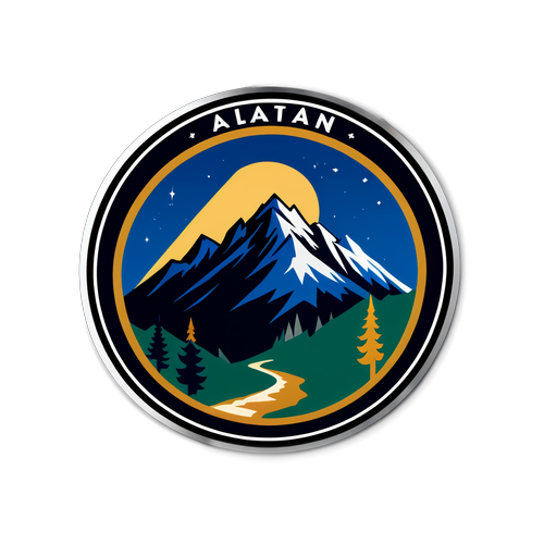 Design Artístico do Logo da Atalanta em Paisagem Montanhosa