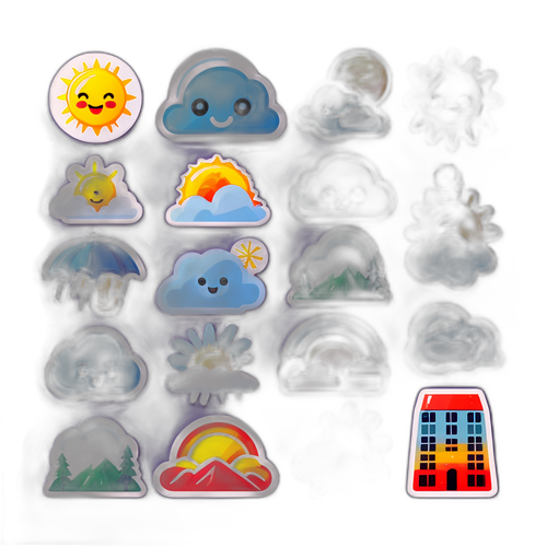 귀여운 캐릭터 스티커 날씨 정보