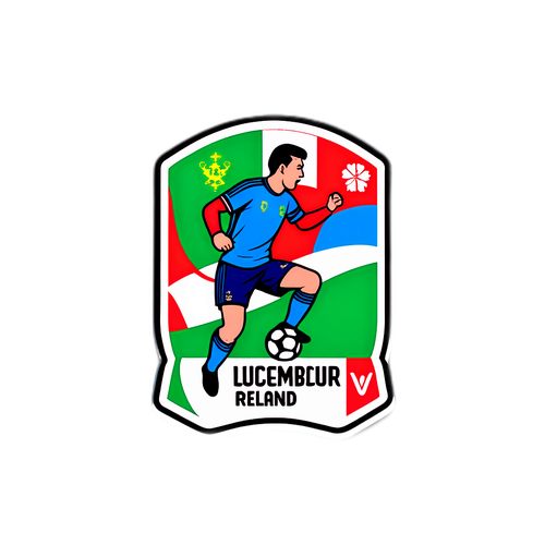 Aufkleber zur Fußballpartie Nordirland gegen Luxemburg
