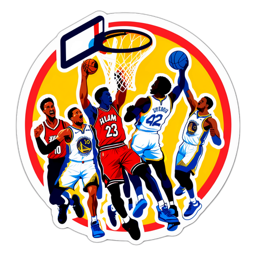 Sticker ya Slam Dunk Kati ya Heat na Warriors