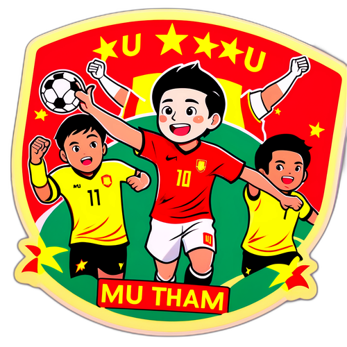Sticker thể hiện sự phấn khích của người hâm mộ trong trận đấu giữa MU và Việt Nam