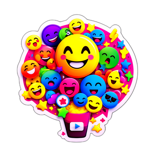 एक जीवंत वायरल वीडियो प्ले बटन का स्टिकर