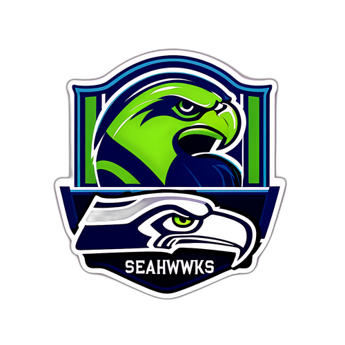 シアトル・シーホークスのロゴとファンの応援