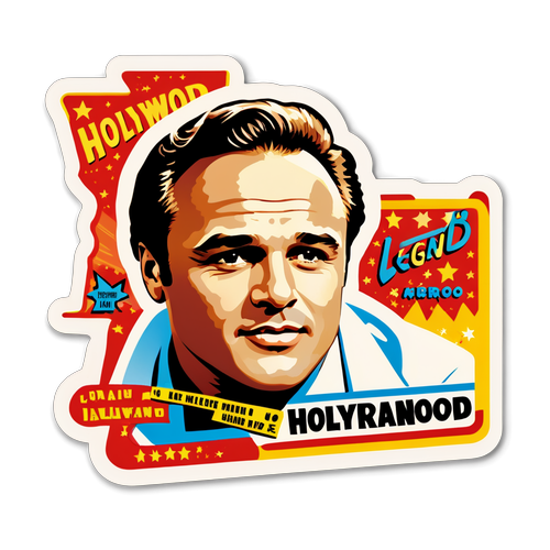 Retro elokuvateemainen tarra: Marlon Brando