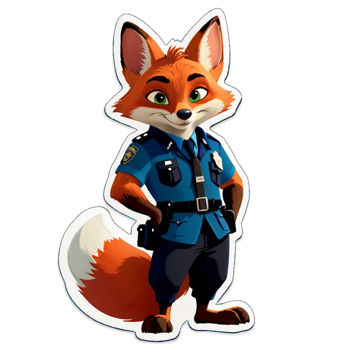 Zootopia Fox Police Officer Sticker