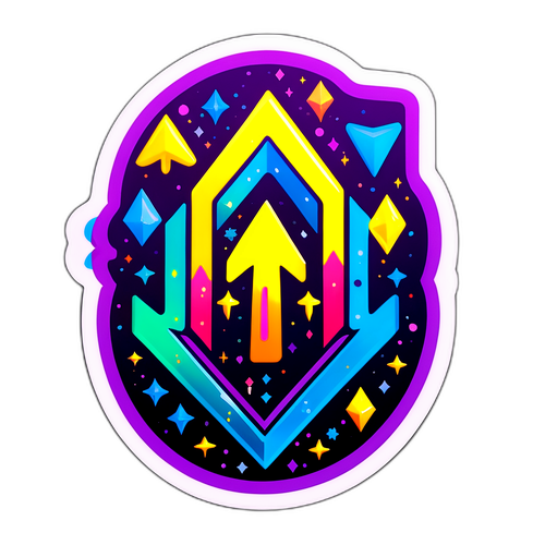 Adesivo de Lotofácil com Setas e Brilho da Sorte