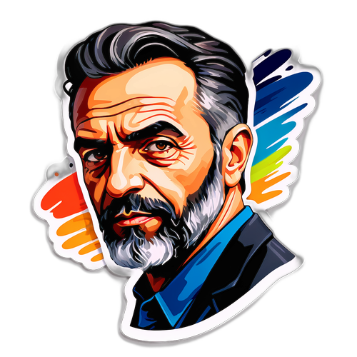 מדבקת פורטרט סטייליסטית של יהודה לוי