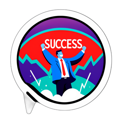 주식 시장에서의 성공을 축하하는 메시지 스티커