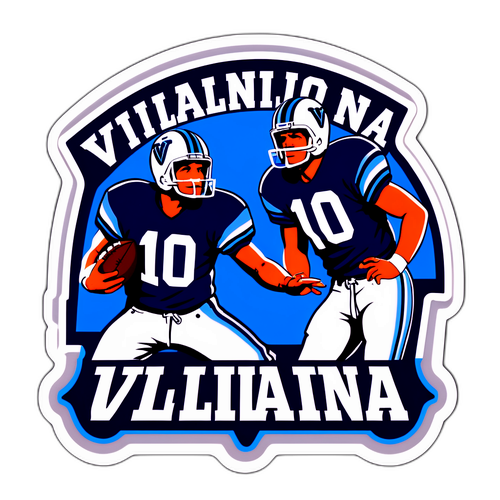Retro Villanova Football Players Sticker