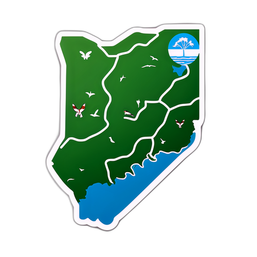 Minimalist klistremerke av Botswana med dyreliv