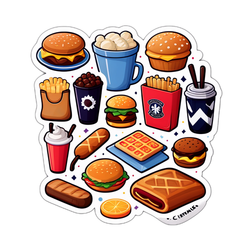 스코틀랜드와 덴마크의 유명 음식을 귀엽게 표현한 스티커