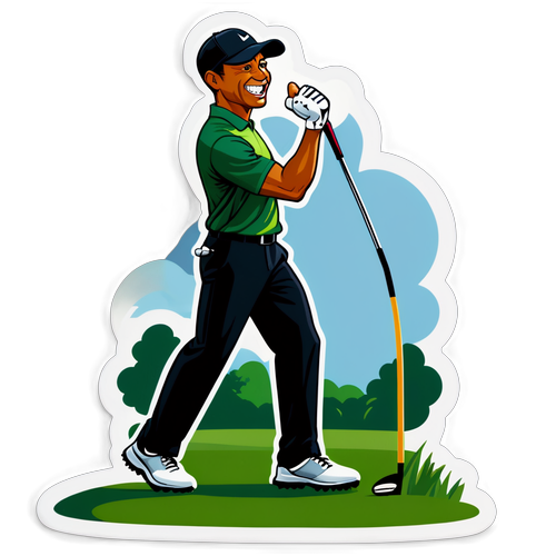 Unleash the Champion Within! Discover the Iconic Tiger Woods Celebration Sticker!