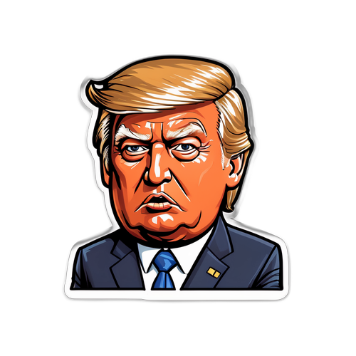 מדבקת קריקטורה של דונלד טראמפ