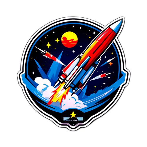 Burevestnik-ohjus futuristisella ja sotilaallisella tyylillä