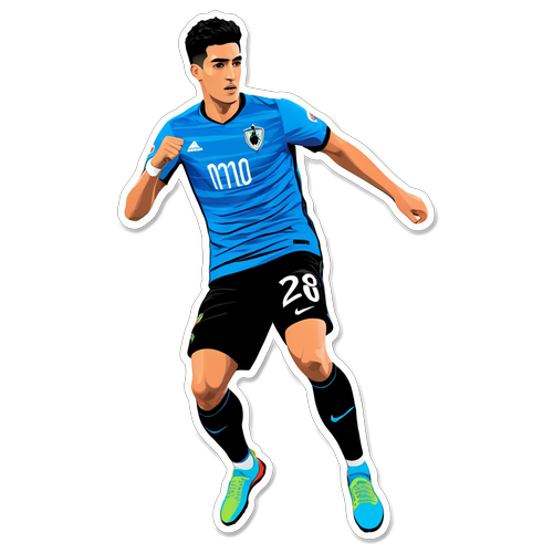 Stiker Mikel Merino: Ekspresi Atletis dalam Pose Dinamis yang Memukau!