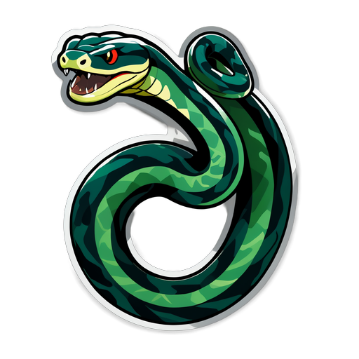 Unleash the Power of the Serpent: Discover How This Striking Green Snake Sticker Can Transform Your Style!