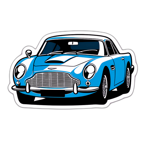 Snygg klistermärke av James Bonds ikoniska Aston Martin