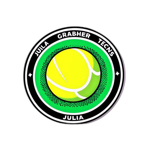 Tennisball mit Unterschrift von Julia Grabher