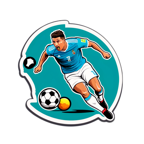 מדבקה מצחיקה של רונאלדו מבעוט לשער