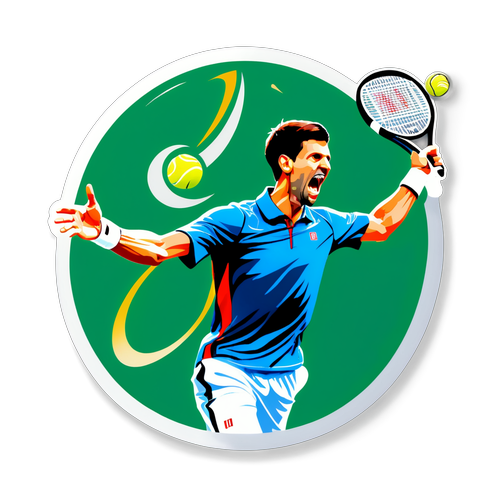 Furaha ya Ushindi! Picha ya Novak Djokovic Ikiwa na Taji na Racket ya Tenisi!