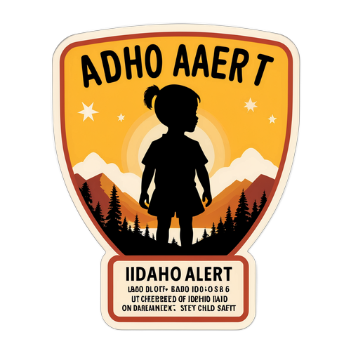 Vintage-Style Amber Alert Sign with Idaho Symbols