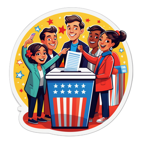 चुनाव दिवस का मजेदार कार्टून चित्रण