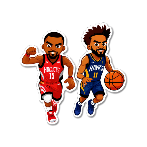 Hawks vs Rockets Basketball Game Sticker