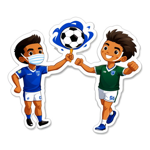 Sticker da Juventude e Cruzeiro com fãs animados