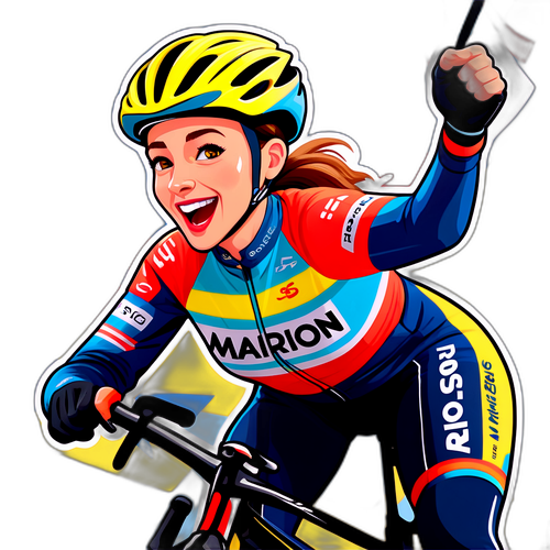 Leuke sticker van een fietsster