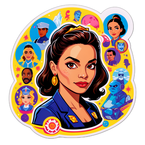 Desenho de Claudia Abreu como personagens icônicos