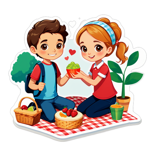 Schattige Picknick met Jeffrey en Emma